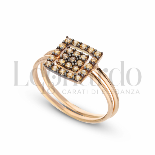 con Zircone arancione in Oro Rosa da 2,7gr.