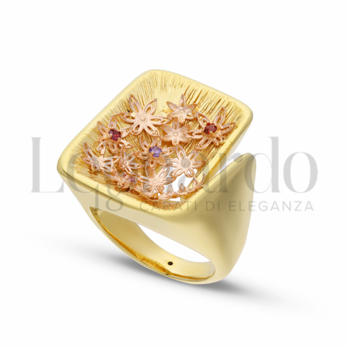 con Zircone rosa Light in Oro Giallo e Oro Rosa da 5,2gr.