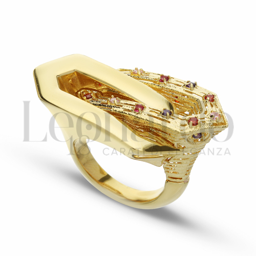con Zircone rosa Light in Oro Giallo da 6,6gr.