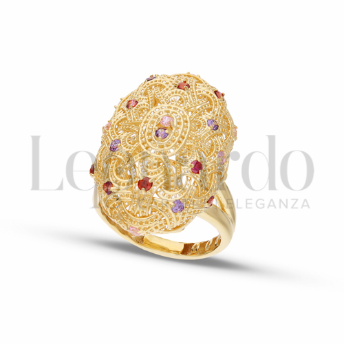 con Zircone rosa Light in Oro Giallo da 5,3gr.