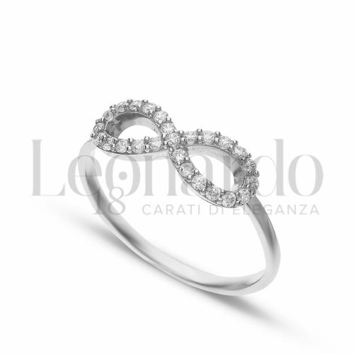con Pavé di zirconi bianchi in Oro Bianco da 1,5gr.