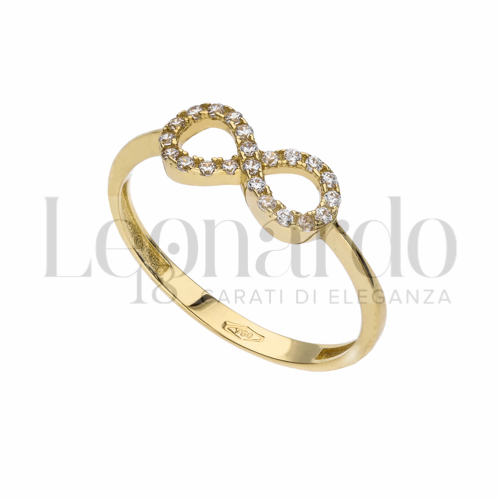 con Pavé di zirconi bianchi in Oro Giallo da 1,5gr.