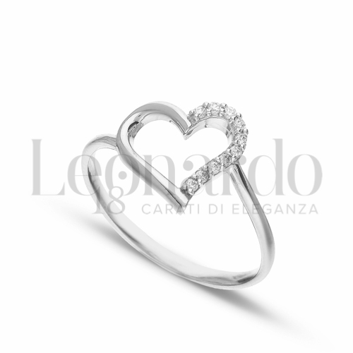 con Mezzo Pavé di zirconi bianchi in Oro Bianco da 1,5gr.