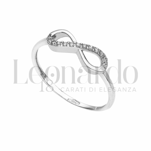 con Mezzo Pavé di zirconi bianchi in Oro Bianco da 1,2gr.