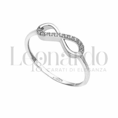 con Mezzo Pavé di zirconi bianchi in Oro Bianco da 1,3gr.