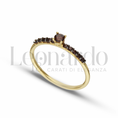 con Zirconi Brown in Oro Giallo da 1,6gr.