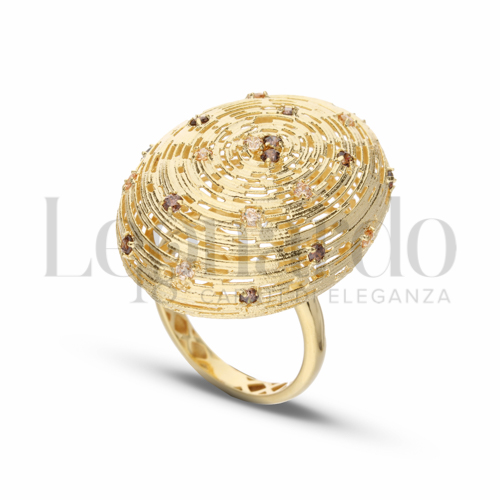 con Zirconi Brown in Oro Giallo da 7,2gr.