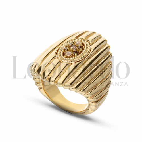 con Zirconi Brown in Oro Giallo da 5,6gr.