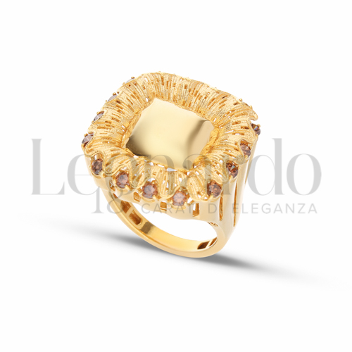 con Zirconi Brown in Oro Giallo da 8,8gr.