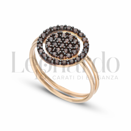 con Zirconi Brown in Oro Rosa da 2,8gr.