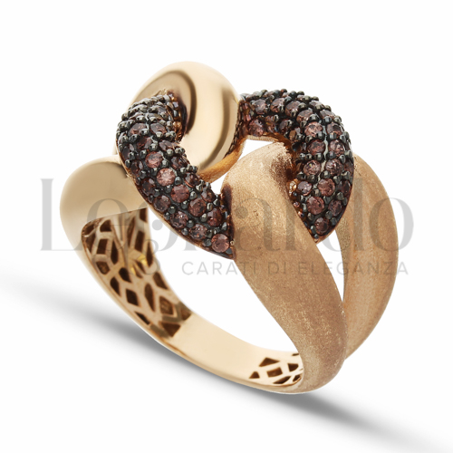con Zirconi Brown in Oro Rosa e Oro Brunito da 5,9gr.