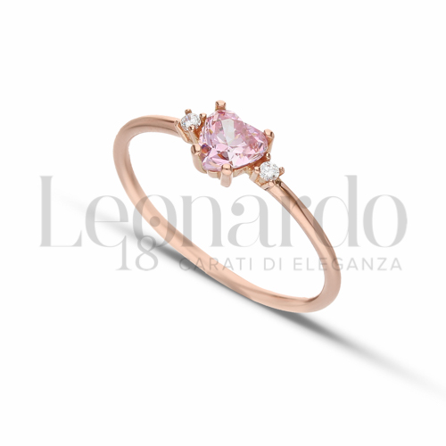 con Pietra Idrotermale Rosa e zirconi bianchi in Oro Rosa da 1,6gr.