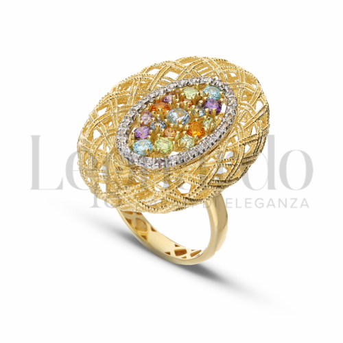 con Zirconi colorati - Rainbow in Oro Giallo e Oro Bianco da 7,2gr.