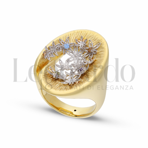 con Zirconi colorati - Rainbow in Oro Giallo e Oro Bianco da 4,7gr.