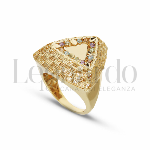 con Zirconi colorati in Oro Giallo da 7,7gr.