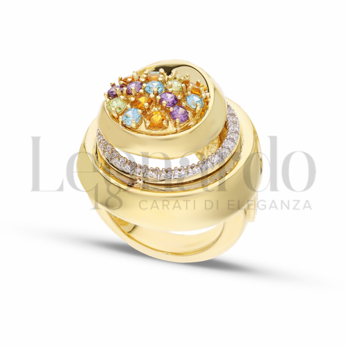 con Zirconi colorati - Rainbow in Oro Giallo da 6,5gr.