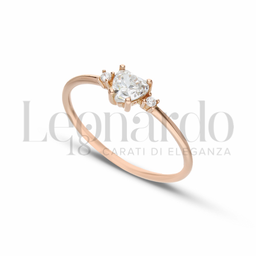 con Pietra Bianca e zirconi bianchi in Oro Rosa da 1,6gr.