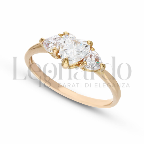 con Pietra Bianca e zirconi bianchi in Oro Rosa da 2,5gr.