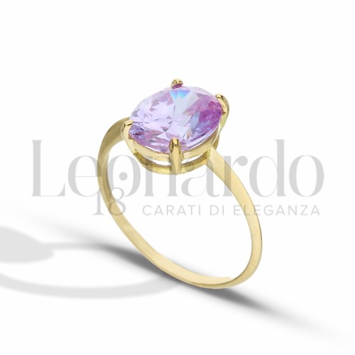 con Pietra Idrotermale Viola in Oro Giallo da 2,4gr.