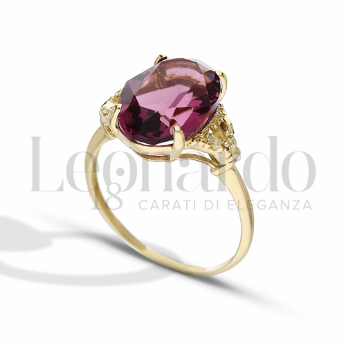 con Pietra Idrotermale Viola in Oro Giallo da 3,6gr.