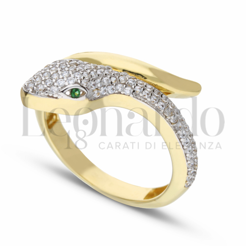 con Zirconi verdi e zirconi bianchi in Oro Giallo e Oro Bianco da 4,7gr.