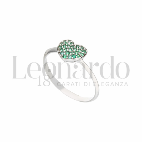 Modello Con elemento fisso con Zircone verde in Oro Bianco da 1,5gr.