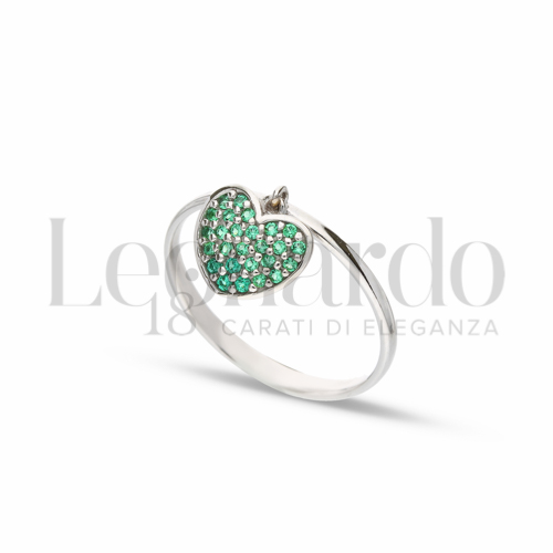 Modello Con elemento pendente con Zircone verde in Oro Bianco da 1,9gr.