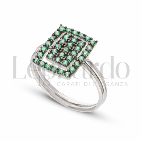 con Zircone verde in Oro Bianco da 3,5gr.