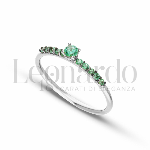 con Zircone verde in Oro Bianco da 1,6gr.