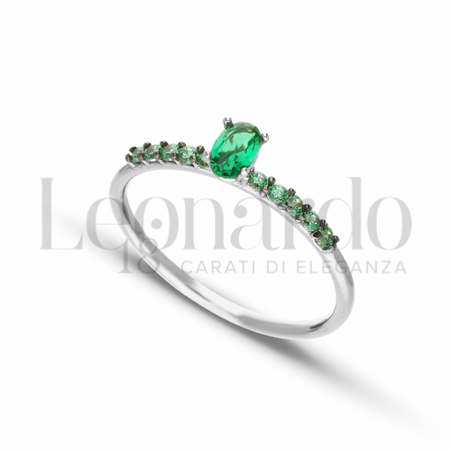 con Zircone verde in Oro Bianco da 1,6gr.