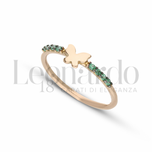 con Zircone verde in Oro Rosa da 1,6gr.