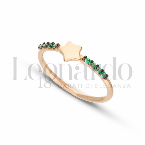 con Zircone verde in Oro Rosa da 1,7gr.
