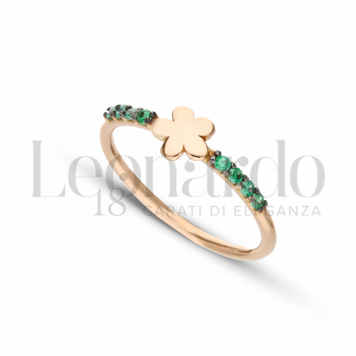 con Zircone verde in Oro Rosa da 1,7gr.