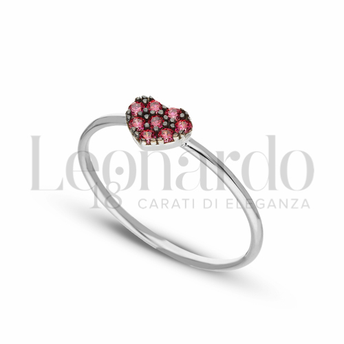 Modello 1 ° Misura con Zircone rosso in Oro Bianco da 1,1gr.