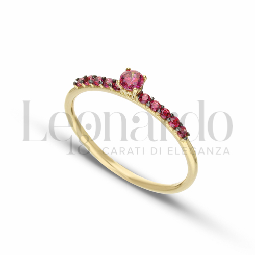 con Zircone rosso in Oro Giallo da 1,6gr.