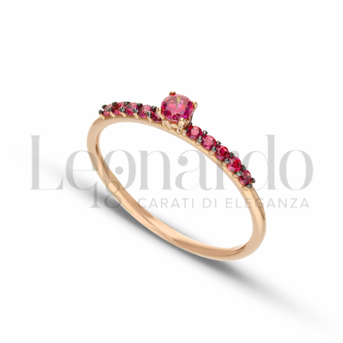 con Zircone rosso in Oro Rosa da 1,5gr.