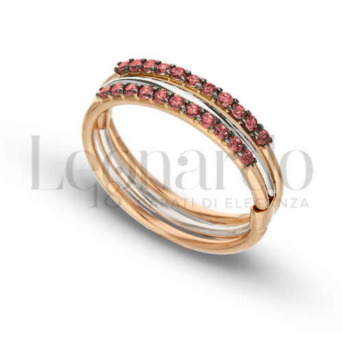 Anelli Illusion Ring - Anello a Ventaglio Colorful Collection da Donna in Oro 18 Carati Modello: 3 fili Misura anello: 13 Finitura o soggetti: Lucida 3,9g