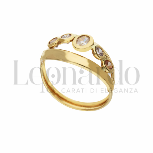 con Pietra rosa in Oro Giallo da 1,8gr.