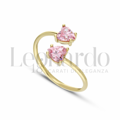 con Pietra Idrotermale rosa in Oro Giallo da 2,1gr.
