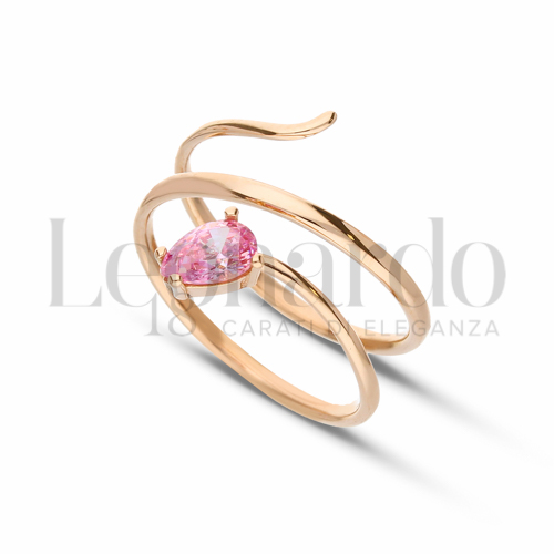 Modello 3 Fili con Pietra Idrotermale rosa in Oro Rosa da 2,5gr.