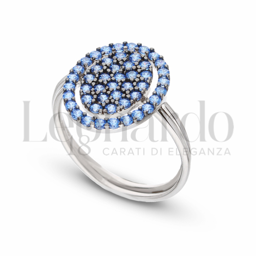 con Zircone Blu in Oro Bianco da 3,4gr.