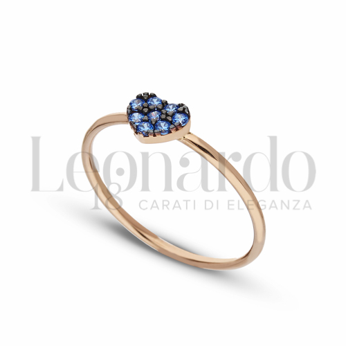 Modello 1 ° Misura con Zircone Blu in Oro Rosa da 1,3gr.