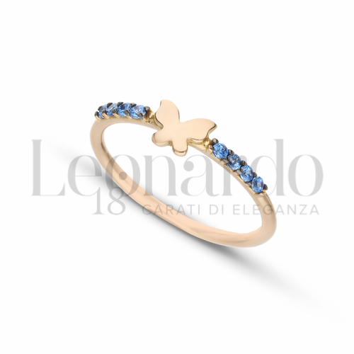 con Zircone Blu in Oro Rosa da 1,7gr.