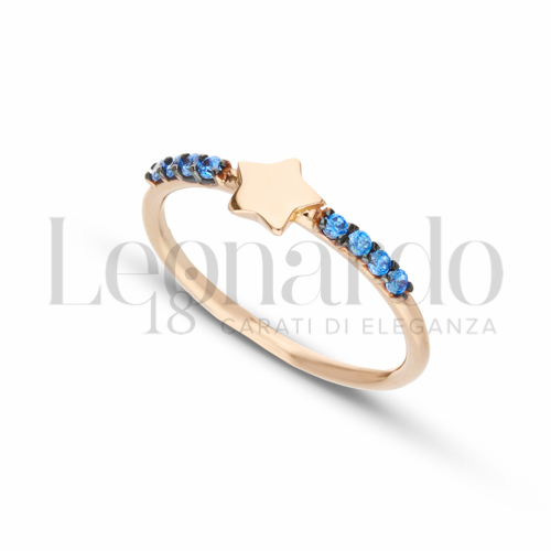 con Zircone Blu in Oro Rosa da 1,7gr.
