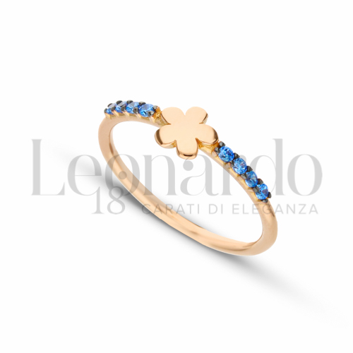 con Zircone Blu in Oro Rosa da 1,7gr.