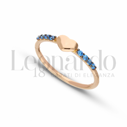con Zircone Blu in Oro Rosa da 1,7gr.