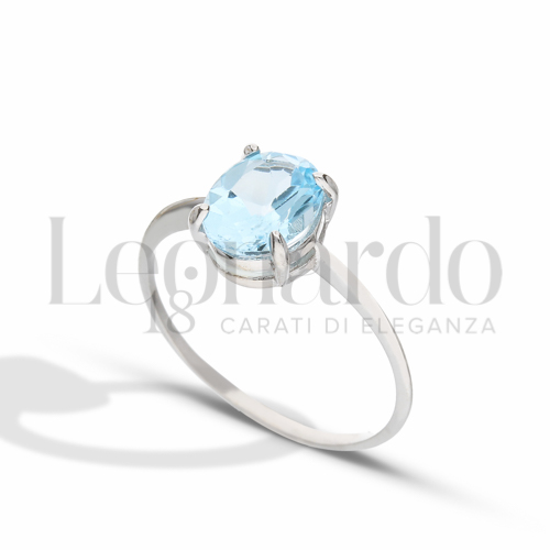 con Pietra azzurra in Oro Bianco da 1,8gr.