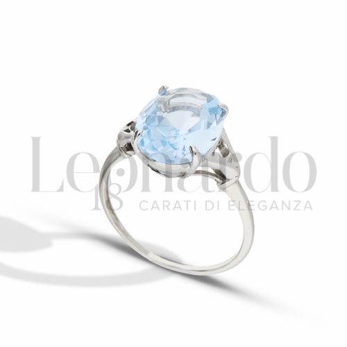 con Pietra azzurra in Oro Bianco da 3,4gr.