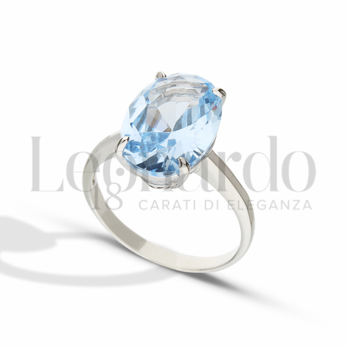 con Pietra azzurra in Oro Bianco da 4,3gr.
