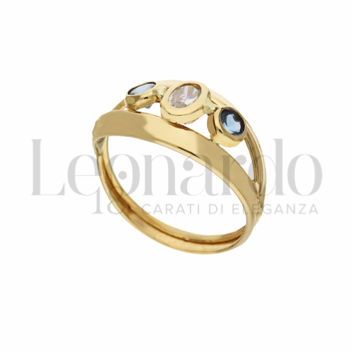 con Pietra azzurra in Oro Giallo da 1,7gr.
